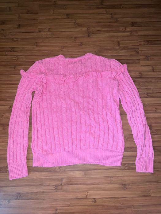 Polo Ralph Lauren розов плисиран плетен пуловер