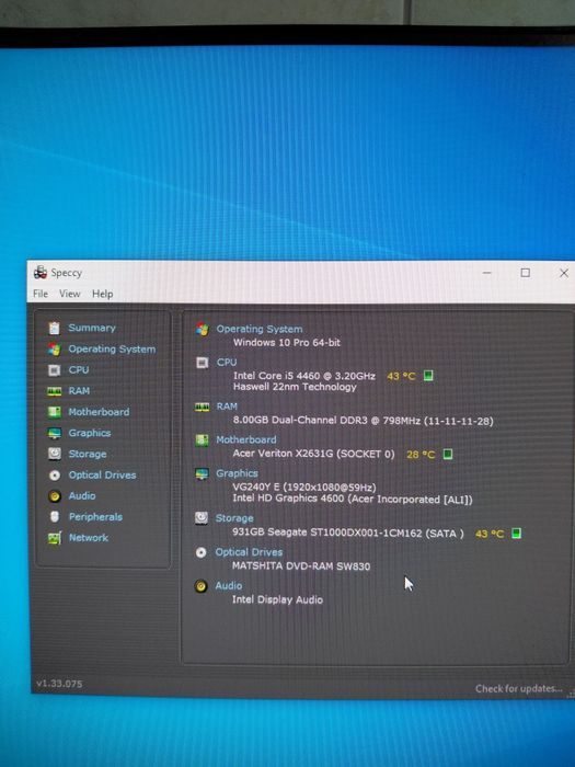 Vând 2 bucăți unitate acer veriton i5 4460  Quad core Hard disk 1000gb