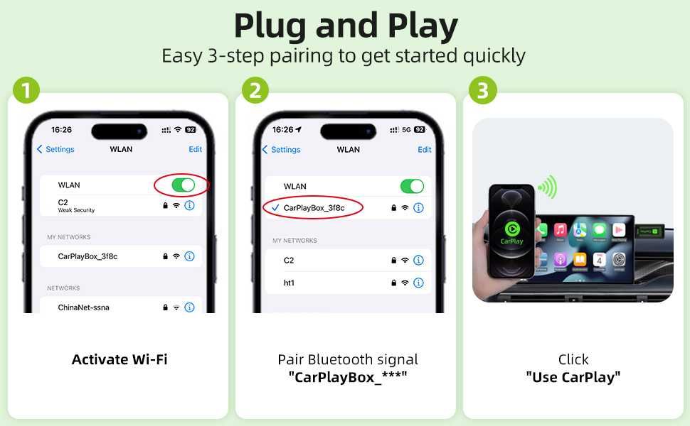 Безжичен Carplay адаптер за iPhone Lyssiefeel