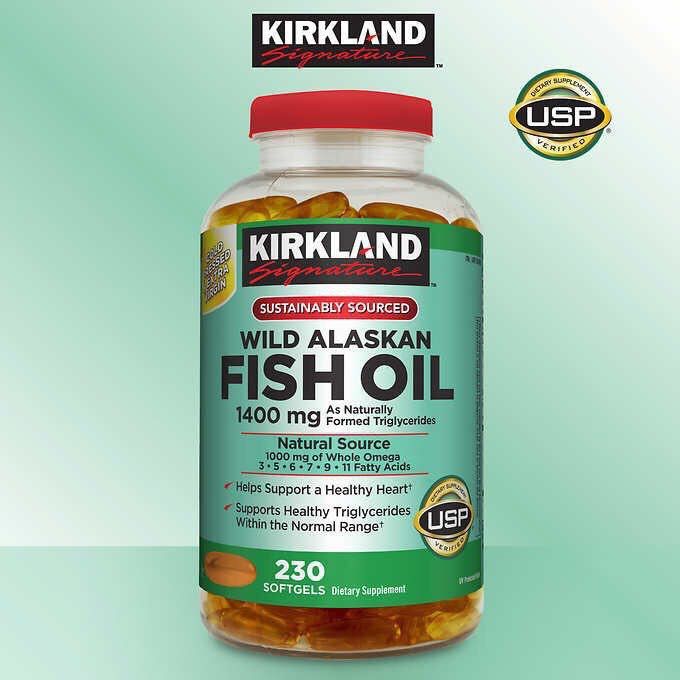 Kirkland Signature Wild Alaskan Fish Oil 1400 mg., 230 Softgels