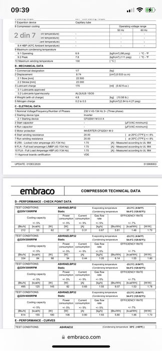 Compresor motor embraco inverter fmxa9c freon r600 nou sigilat