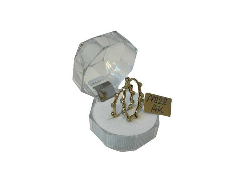 Cercei aur galben cu pietre 14k, 3.12 grame