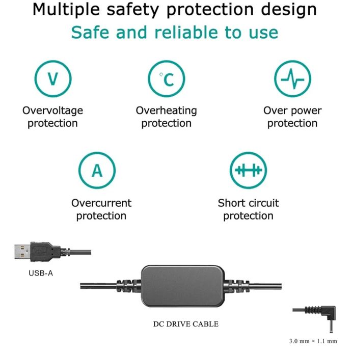 Raeisusp USB Driving Line DC 8.4V ACK-E12 + DR-E12 LP-E12 Virtual