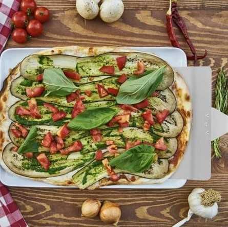 Стоманена шпатула тип лопата за пещ за пица с ПОДАРЪК ръквица