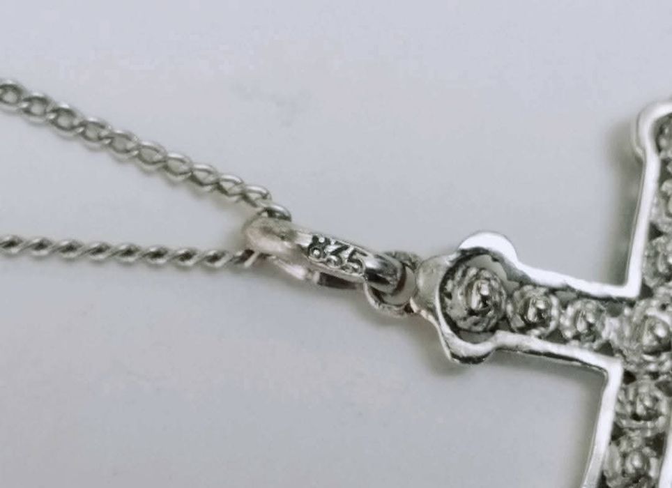 Vechi lant/colier cu pandantiv cruciulita Argint 835 Germania