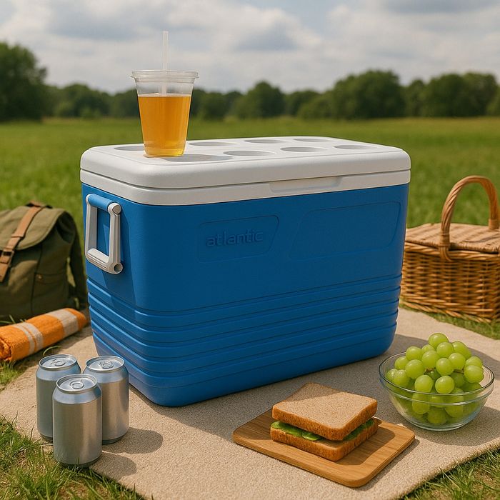 Хладилна кутия Atlantic 60L, пасивна, синя, с поставки за чаши