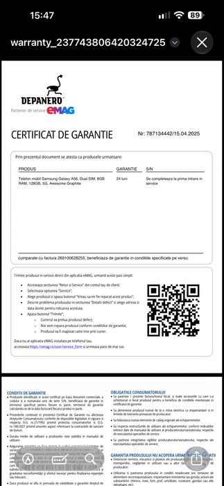 Samsung A56 cu garantie