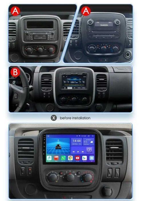 Navigatie Android Renault Trafic 3 Opel Vivaro B Carplay WIFI 1-8GB