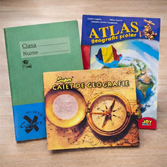 Set caiete şcoală A5/A4 - română, mate, biologie/ geografie - ca nou