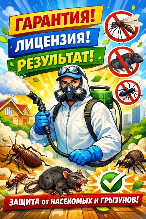 Уничтожение Клопов, Тараканов. Гарантия 100%!СЭС!