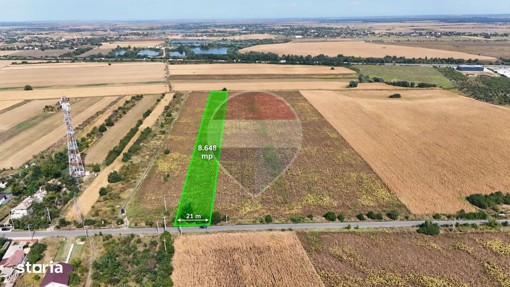 Teren 8.648 mp | Intravilan + extravilan | Deschidere 21 m | Mosteni