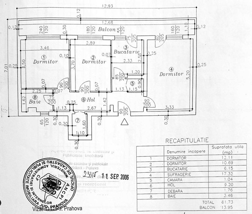 Apartament 3 camere decomandat, 75 mp (885 €/m2 ), AFI Ploiești – proprietar
