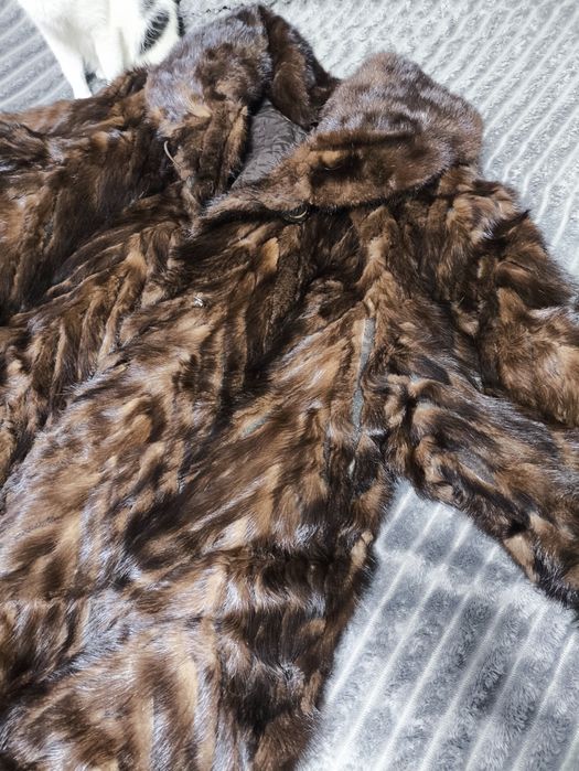 Шуба из хвостиков норки