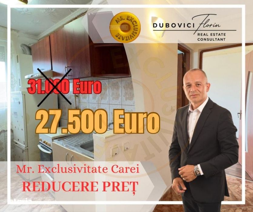 Apartament 2 camere Etaj III Carei - Eliberarii Nr.8 - Comision 0% cum