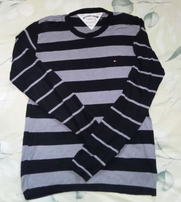 Tommy Hilfiger Denim свитер, мужской, S, чёрно-серый
