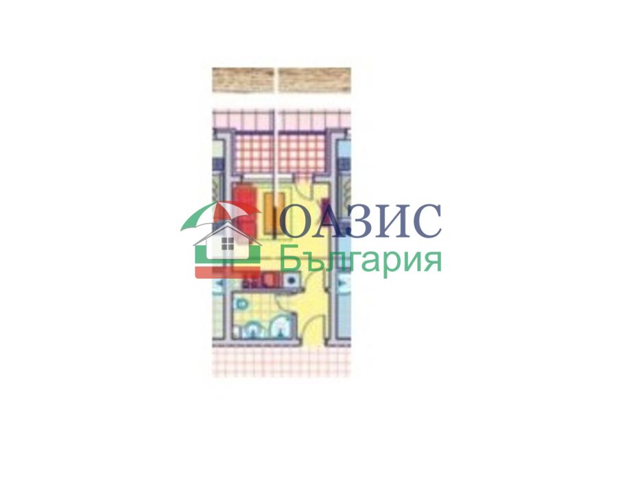 Студио на 2-ри етаж, Грийн Парадайз 5, Приморско - 29,89 кв. м.,