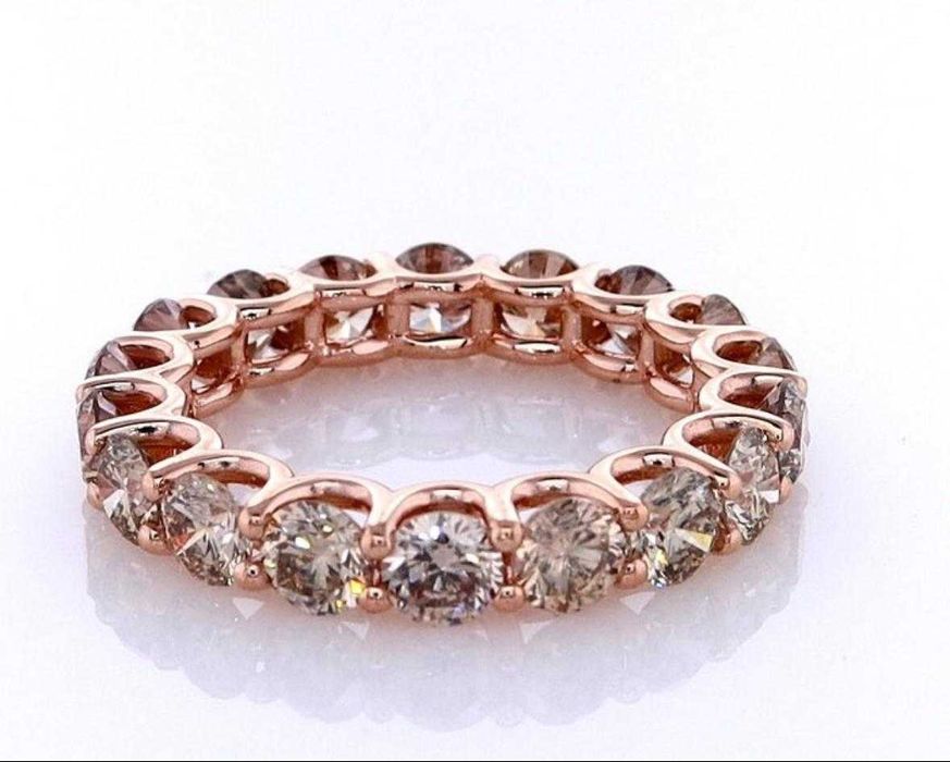 Inel aur roz eternity/tenis cu diamante naturale 3.50 ct -certificat