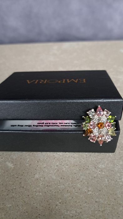 Inel argint 925 turmalina curcubeu