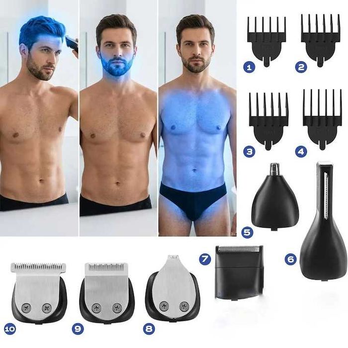 Aparat tuns parul si barba 8 capete incarcare USB-C autonomie 90 min