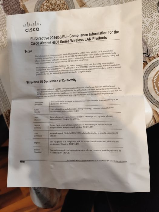 Cisco Air -Ap4800 E
