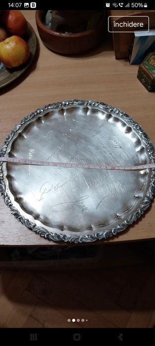 Fructieră, tavă, platou argint masiv de servit