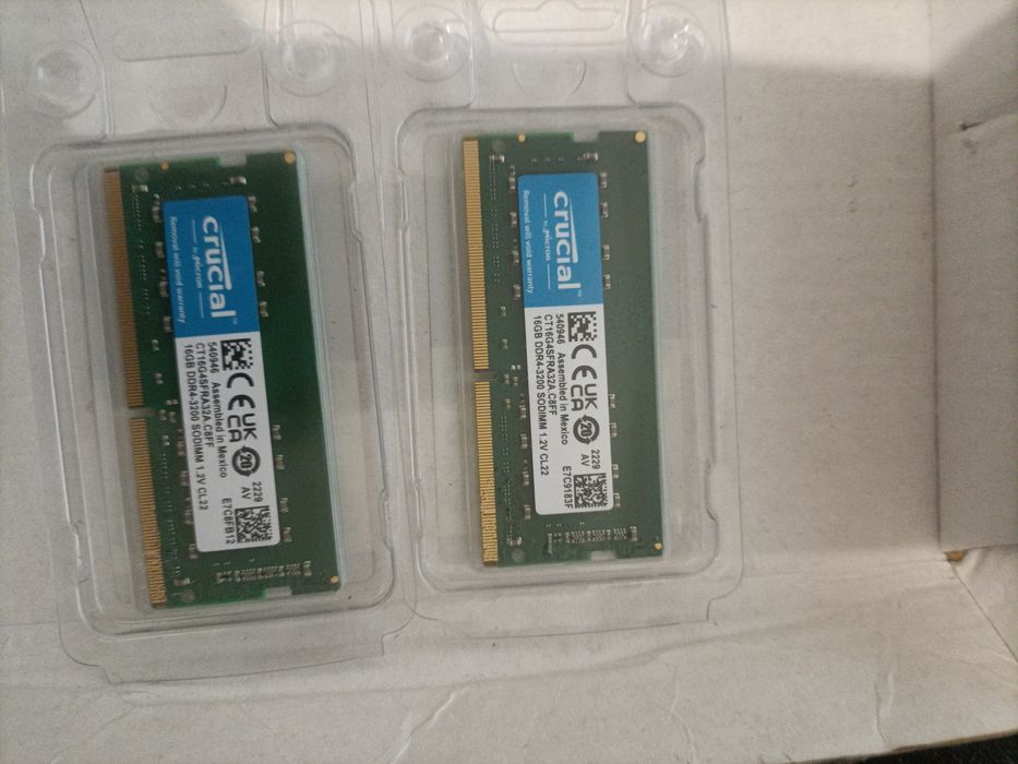 2xmemorie ram laptop sodimm 16gb ddr4 3200 mhz second hand diverse mod