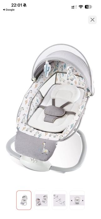 Шезлонг серый детский