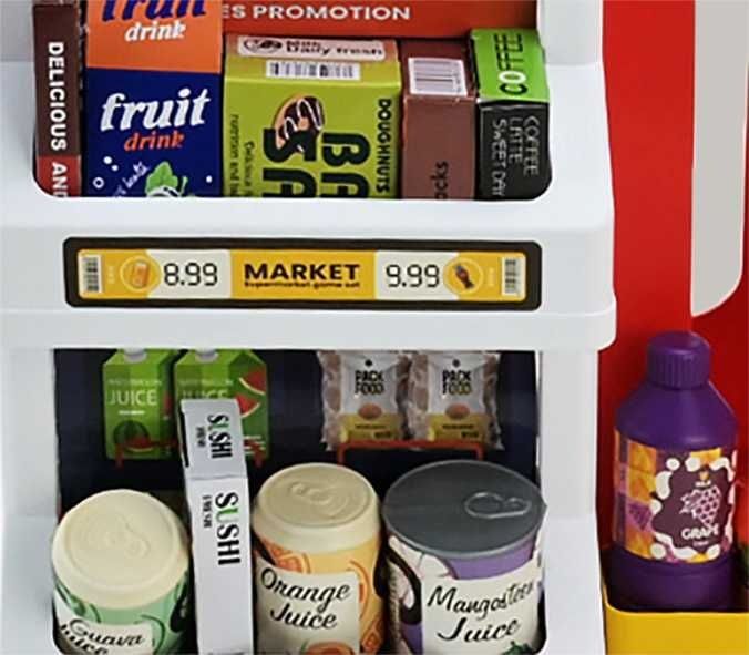 Детски супермаркет, магазин за играчки, касов апарат, скенер