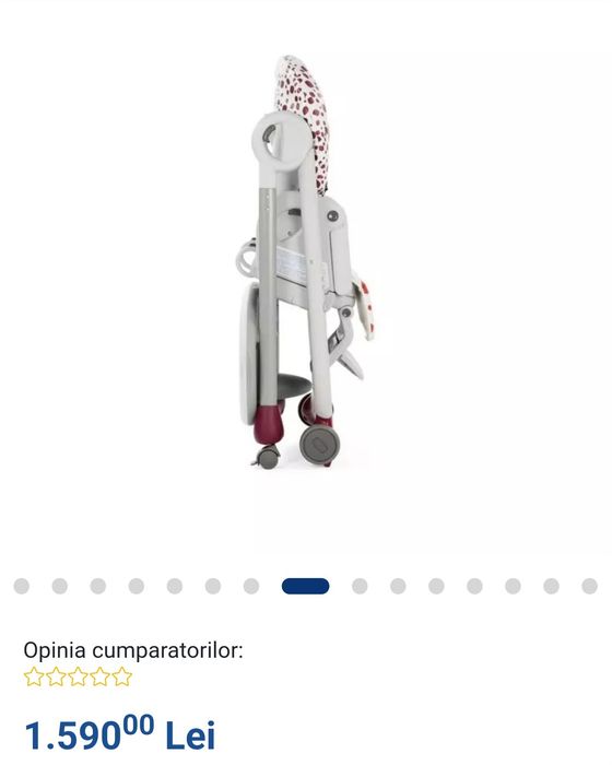 Scaun de masa Chicco Polly Progres 5 in 1, Cherry, 0 luni+