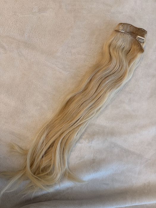 Руса естествена коса на треса със щипки