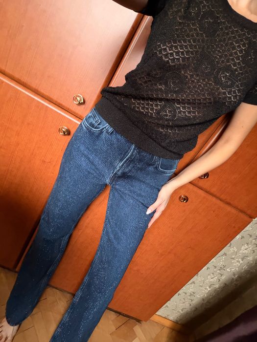 Дънки с кристали ZARA, дънки с камъни