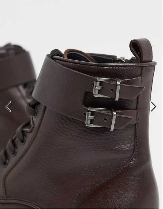 Botine cu șireturi Reiss Artemis, maro, piele