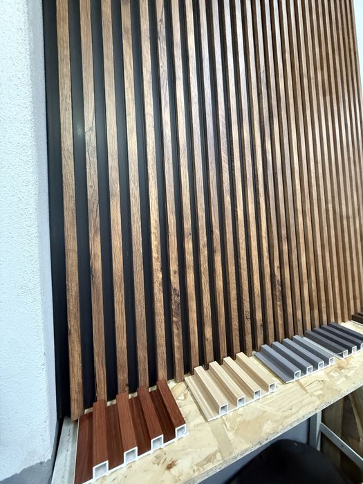 Riflaje riflaj panouri tavan perete WPC rezistent la apa lemn