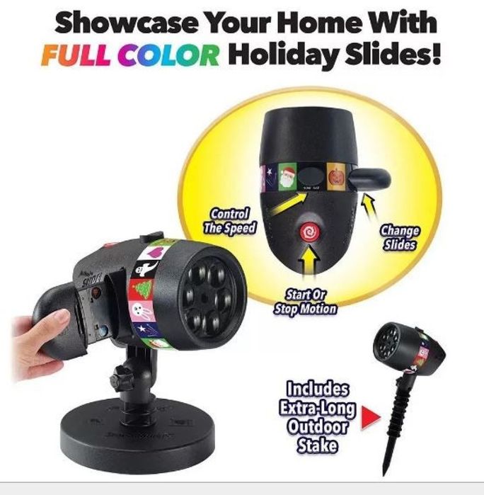 LED проектор с избор от 12 сменящи се Halloween диска -