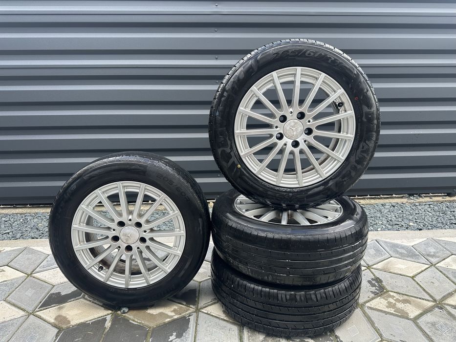 Jante aliaj Mercedes 5x112 / 5 x 112  R16 + cauciucuri  205/60/r16 dot 2024 vara
