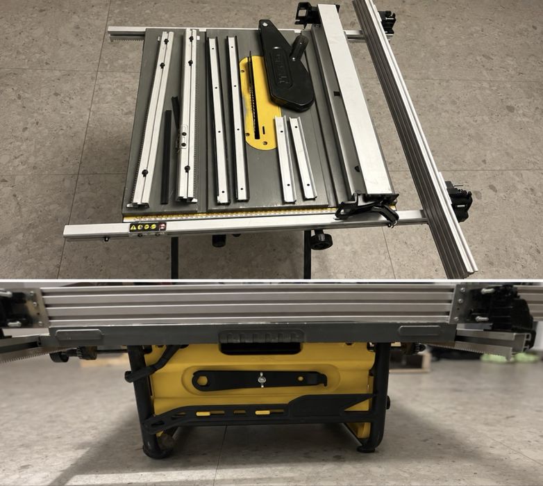DeWalt DW745 – masă glisantă, șine extinse, suport și soft-start