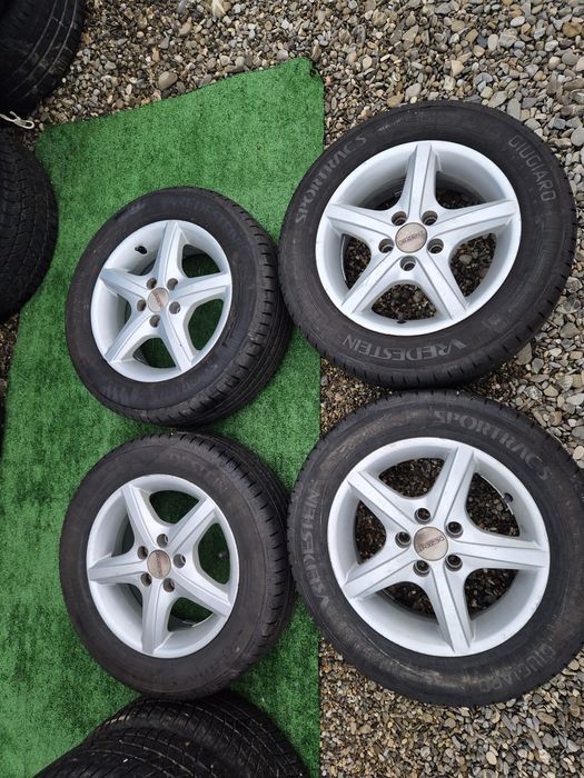 Vând jante+cauci 5/100/14 Skoda Fabia,Wv Polo,Seat Ibiza 185/60/14 noi