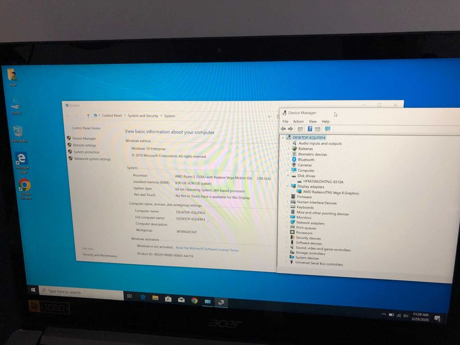 LAPTOP Acer Swift 3 SF315 Ryzen 5-2500-8gb ram-ssd nvme 256Gb ,tastatura iluminata-3 ore bateria-metalic