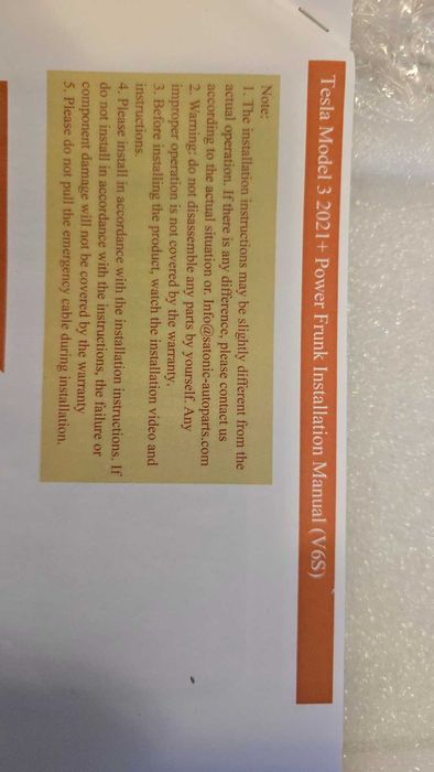 Tesla Model 3 2021 - Power Frunk (Satonic)