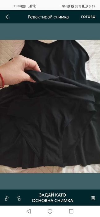 Черен цял бански за момиче с ръст 158-160