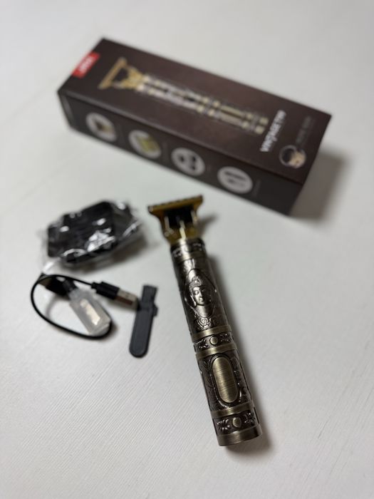 Mașină de tuns și ras pentru contur profesională Bibica Edition, aparat fără fir cu lame din inox și încărcare USB