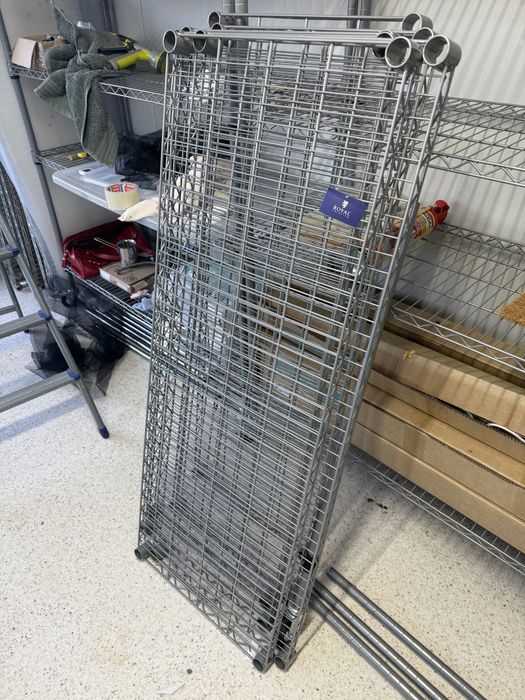 Метален рафт - 120 x 45 x 189 см - 90 кг - 4 колелца - Royal Catering