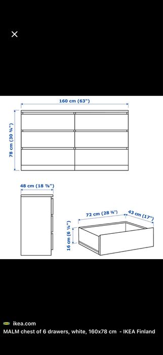 Комод  икея  malm.