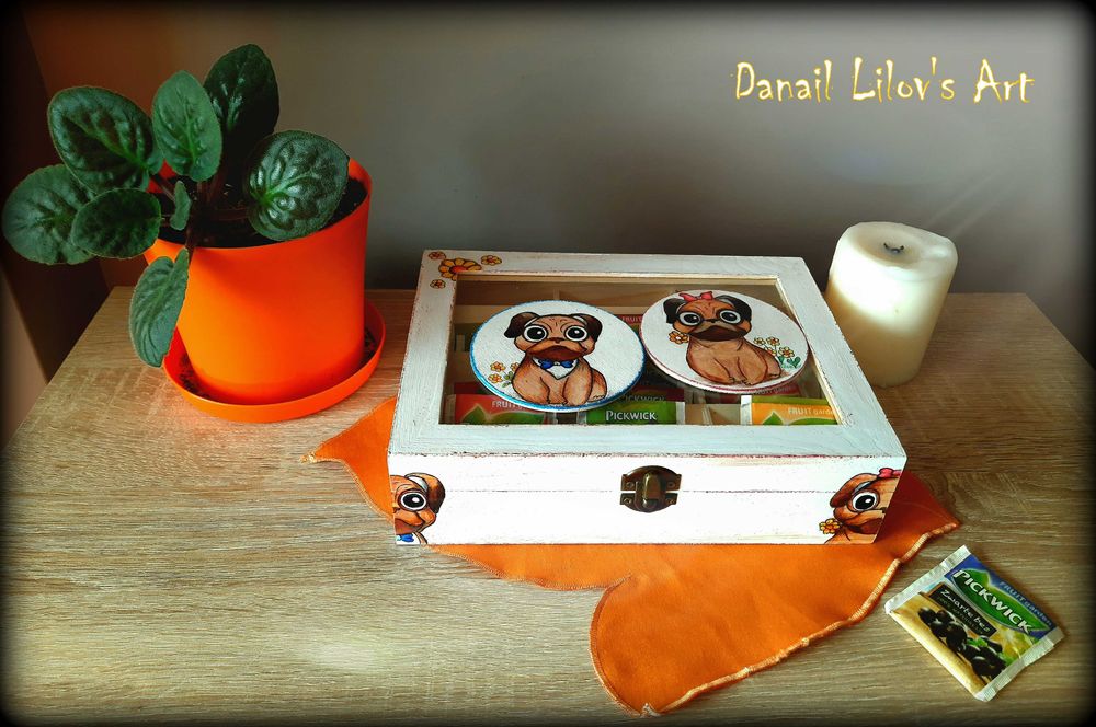 Кутия за чай " Мопс "