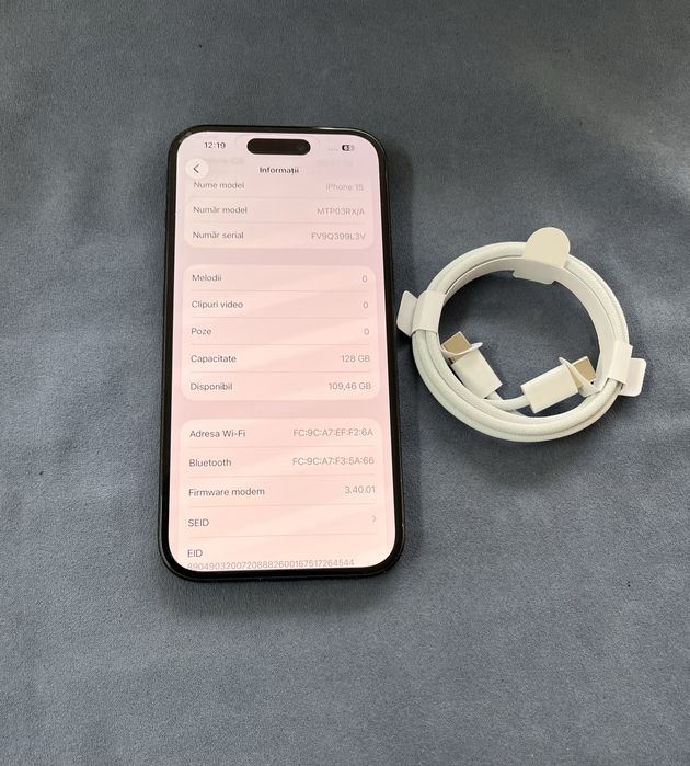 iPhone 15 , 128 Gb , Black , Neverlock , Impecabil