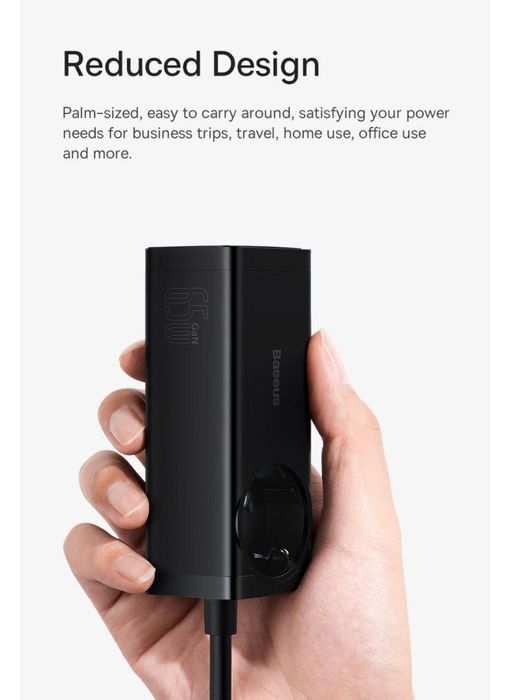 Baseus 65w Gan3 Pro Зарядное устройство для телефона Сетевой фильтр