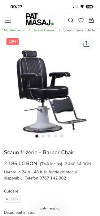 Scaun pentru frizerie