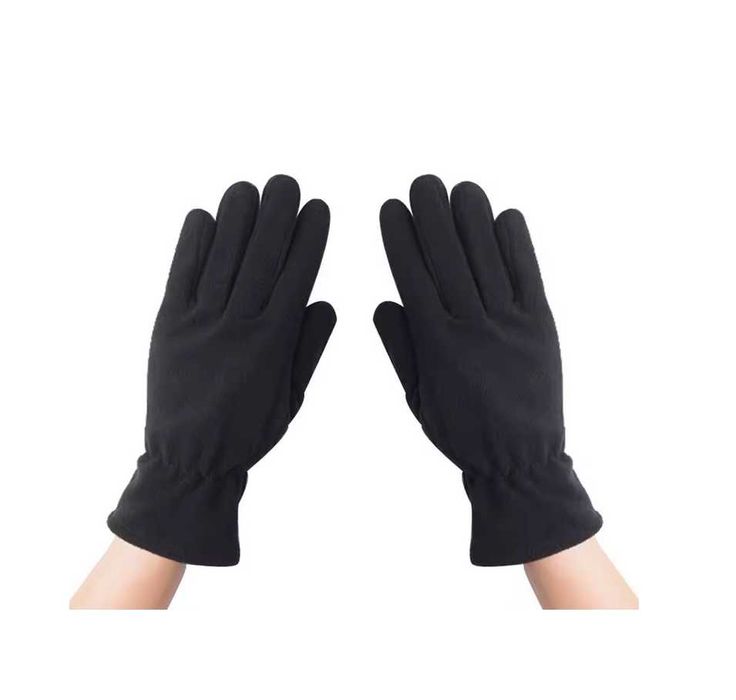 Manusi de iarna, din Polar, Catifelat, Marime Universala, Unisex Negru