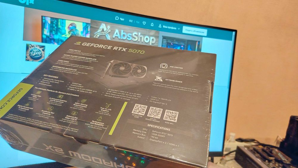 Новая запечатанная видеокарта MSI RTX 5070 SHADOW 2X 12GB GDDR7.
