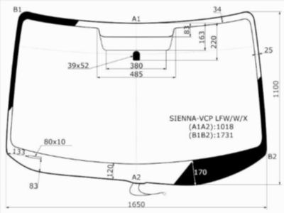 Стекло лобовое с обогревом щеток  Toyota Sienna
